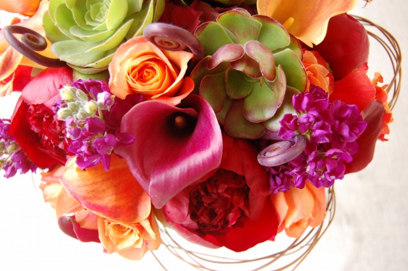 Floral arrangement with succulants